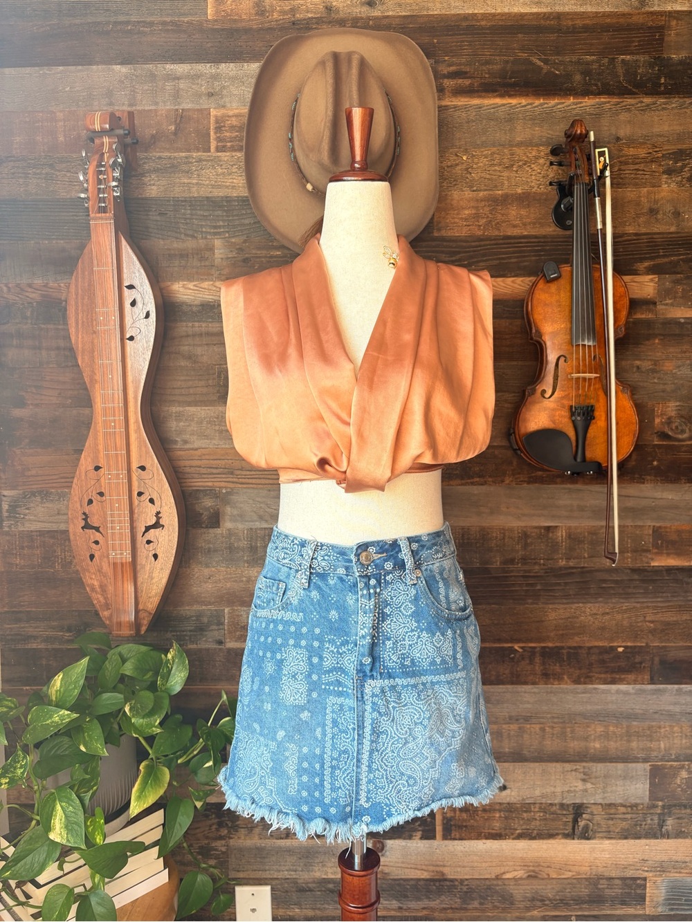 Line & Dot Silk Top